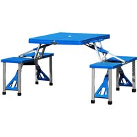 Tavolo da campeggio con sedie alluminio 137x85x65cm