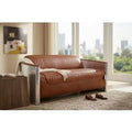 Aviator Pilot 3 Seater Man Cave Sofa Vintage Tan Distressed Real Leather