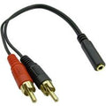 0.2m 3.5mm (F) to 2 RCA (M) Stereo - Gold Pins