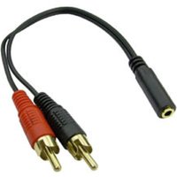 0.2m 3.5mm (F) to 2 RCA (M) Stereo - Gold Pins
