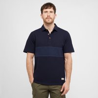 One Earth Men's Combe Panel Polo Shirt, Navy