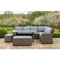Palma Grey Corner Rattan Casual Garden Dining and Lounge Set 9 Seater