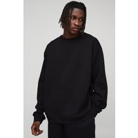 Tall Basic Oversized Crew Neck Sweatshirt, Negro