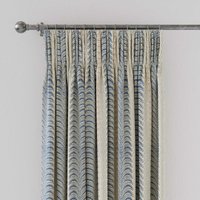 Land & Shore Fintra Stripe Lined Curtains 90" x 72", Blue/Red