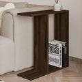 Lotus Wooden Side Table in Walnut