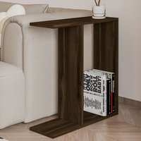 Lotus Wooden Side Table in Walnut