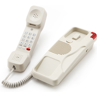 Corded Phone Trimline with SOS Emergency Button,Adjustable Ringer Volume,Wall Mountable American Telephone,téléphone,White,Black