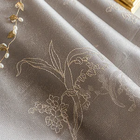 Champagne｜High-Precision curtain fabric sample｜Flowers-3