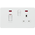 KnightsBridge 45A DP switch and 13A switched socket with neons - matt white
