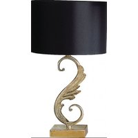 Casa Padrino Luxus Barock Tischleuchte Schwarz / Gold 45 x 24 cm - vergoldete SÃ¤ulen Lampe - Handgefertigt in Italien