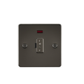 KnightsBridge Flat Plate 13A fused spur unit with neon - gunmetal