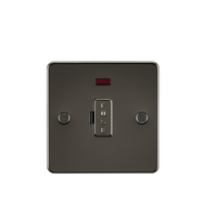 KnightsBridge Flat Plate 13A fused spur unit with neon - gunmetal