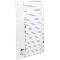 Concord Commercial Index 1-12 Multipunched Mylar-reinforced Tabs