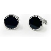 Men's Black Semi Precious Stone Cufflinks  - Savile Row Company