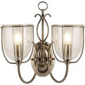 Searchlight 6352-2AB Silhouette 2 Light Wall Light In Antique Brass