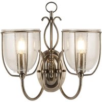 Searchlight 6352-2AB Silhouette 2 Light Wall Light In Antique Brass