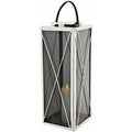 Casa Padrino Designer Deco Laterne Nickel Finish 30 x 30 x H. 83 cm - Luxus Hotel Restaurant Laterne