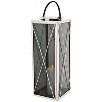 Casa Padrino Designer Deco Laterne Nickel Finish 30 x 30 x H. 83 cm - Luxus Hotel Restaurant Laterne
