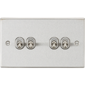 KnightsBridge 10AX 4G 2-Way Toggle Switch - Square Edge Brushed Chrome Finish