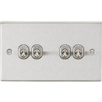 KnightsBridge 10AX 4G 2-Way Toggle Switch - Square Edge Brushed Chrome Finish