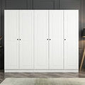 Kale H210cm Wooden Wardrobe with 5 Panel Doors in White