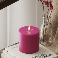 LED Blockljus Ø 10 x 10 cm Magenta