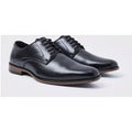 Zapatos Derby De Cuero Sintético Con Cordones Cruzados, Negro