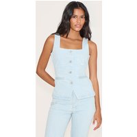 Light Blue Tie Back Denim Top