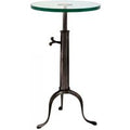 Casa Padrino Designer Luxus Industrial Design Beistelltisch HÃ¶henverstellbar Bronzefarben HÃ¶he: 63 - 76 cm, Durchmesser 40 cm - Edelstahl Tisch - Telefontisch Industrie Design - Luxus QualitÃ¤t