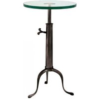 Casa Padrino Designer Luxus Industrial Design Beistelltisch HÃ¶henverstellbar Bronzefarben HÃ¶he: 63 - 76 cm, Durchmesser 40 cm - Edelstahl Tisch - Telefontisch Industrie Design - Luxus QualitÃ¤t