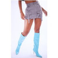 Charcoal Cargo Pocket Detail Micro Mini Skirt