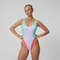 Maillot de bain Femme Colourblock FLU3NTE convertible lilas/vert