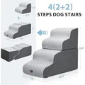 Dog Stairs for High Beds, 4-Step Dog Steps for Small Dogs and Cats, Foldable Pet Stairs