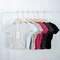 Ribbed Tight Shirt Sexy Waist Shaping Cropped Top Short Sleeve Shirts Women Gym T-shirt Breathable Yoga Clothes