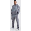 Chándal Oversize Con Estampado Gráfico De Grafiti Y Espray, Gris