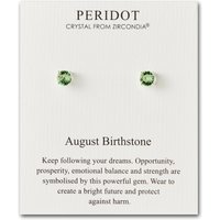 August (Peridot) Birthstone Earrings Created with Zircondia® Crystals