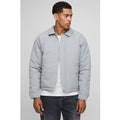 Boxy Fit Peached Crinkle Nylon Coach Jacket, Gris