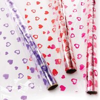 Heart Cellophane Rolls 2m x 70cm (Pack of 3) Craft Supplies
