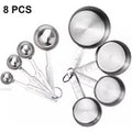 Stainless Steel Measuring Cup And Spoon Set, Luxurious Stackable Measuring Spoons, Household Tools, Kitchen Accessories | quantity: 8PCS