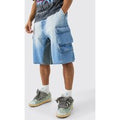 Pantalón Corto Vaquero Con Multibolsillos Y Refuerzos, Azul