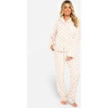 Pijama Con Botones Y Estampado De Cuadros En Rosa Pastel, Pink