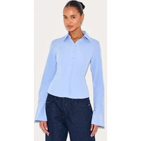 Light Blue Cotton Fitted Shirt