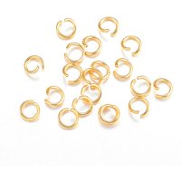 304 Stainless Steel Jump Rings, Open Jump Rings, Metal Connectors for DIY Jewelry Crafting and Keychain Accessories, Real 18K Gold Plated, 22 Gauge, 4x0.6mm, Inner Diameter: 3mm.
