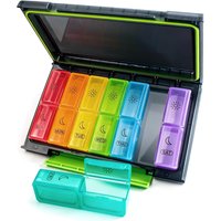 Weekly Pill Organizer, 7-Day Portable Travel Case with Moisture-Proof Design for Pills and Supplements