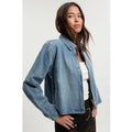 Collared Denim Jacket, Azul