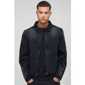 Chaqueta Harrington Vaquera Negra Desteñida, Negro