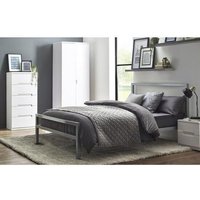 Soto Single Metal Bed Silver Sturdy and Stylish Bed Frame for Any Room