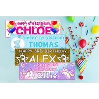 Personalised Giant Birthday Banner - 23 Fun Designs, Custom Name & Age | Wowcher