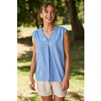 Tuscany damska koszula bez rękawów Chambray - Light Blue