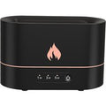 Siming Flame Aromatherapy Machine Home Bedroom Silent Atmosphere Light Humidifier Flame Diffuser Home Decor | Color: Black | Electrical outlet: USB